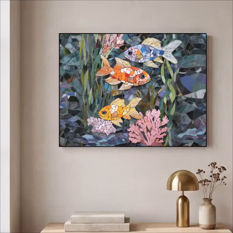 Art Frame - Vissen - Koraal - Zee - Mozaïek — 3
