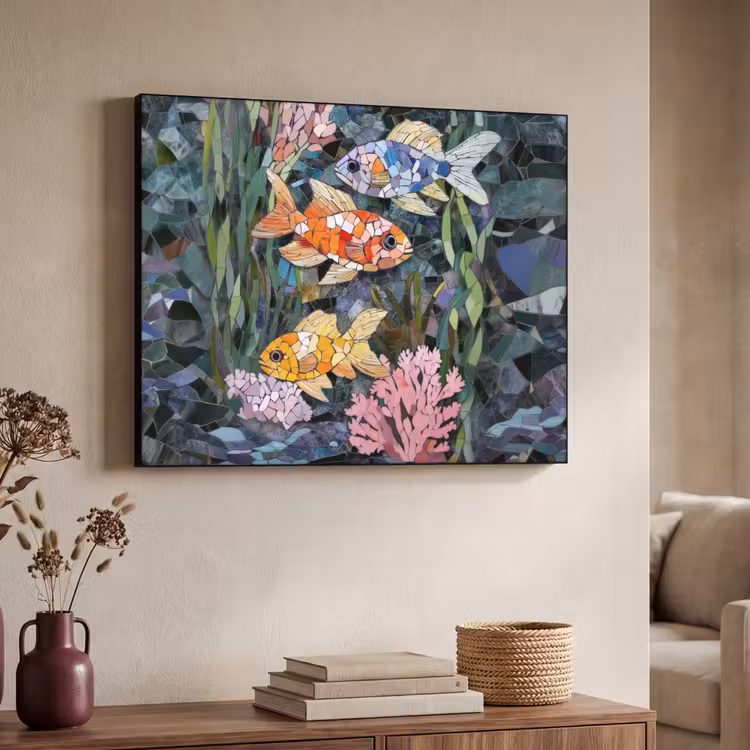 Art Frame - Vissen - Koraal - Zee - Mozaïek — 4