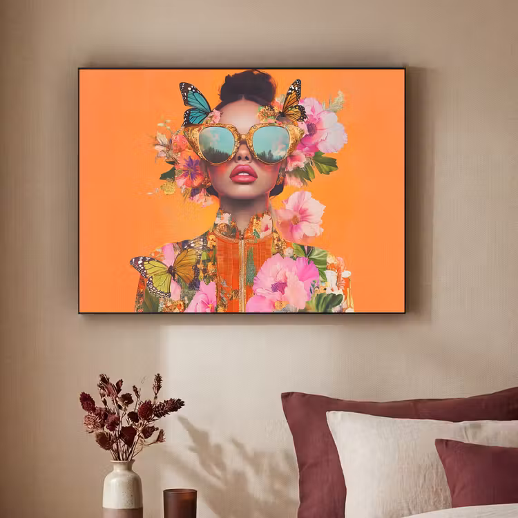 Art Frame - Vlinders - Vrouw - Zonnebril - Kleurrijk — 2