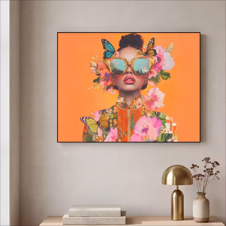 Art Frame - Vlinders - Vrouw - Zonnebril - Kleurrijk — 3