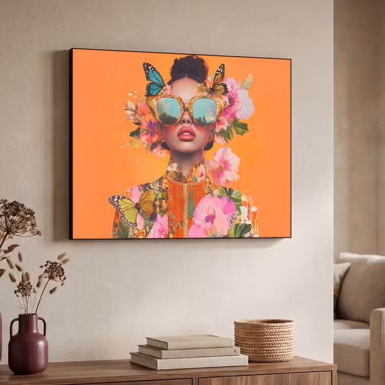 Art Frame - Vlinders - Vrouw - Zonnebril - Kleurrijk — 4