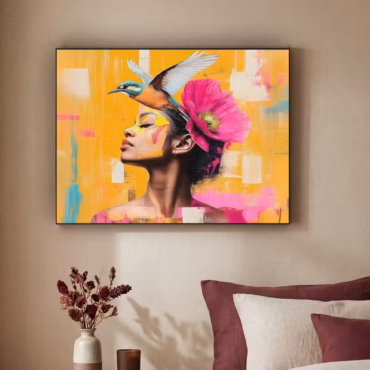 Art Frame - Vogel - Vrouw - Abstract - Bloem — 2