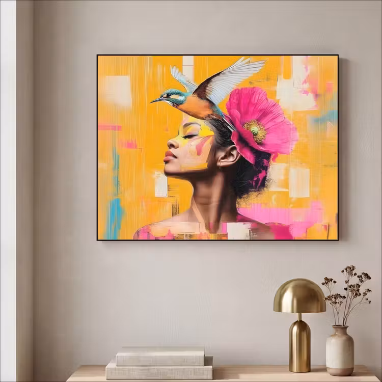 Art Frame - Vogel - Vrouw - Abstract - Bloem — 3