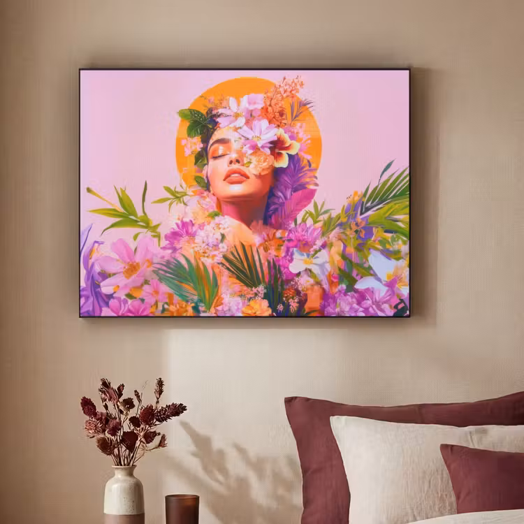 Art Frame - Vrouw - Abstract - Cirkel - Bloemen — 2