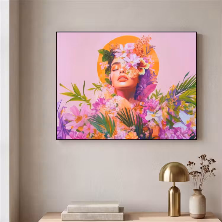 Art Frame - Vrouw - Abstract - Cirkel - Bloemen — 3
