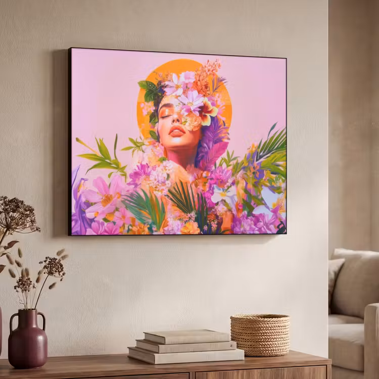 Art Frame - Vrouw - Abstract - Cirkel - Bloemen — 4
