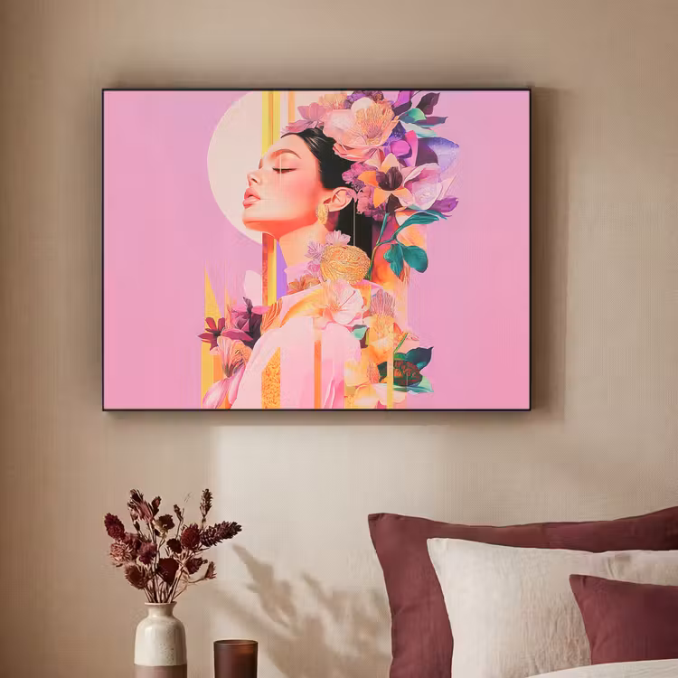 Art Frame - Vrouw - Bloemen - Paars - Abstract — 2
