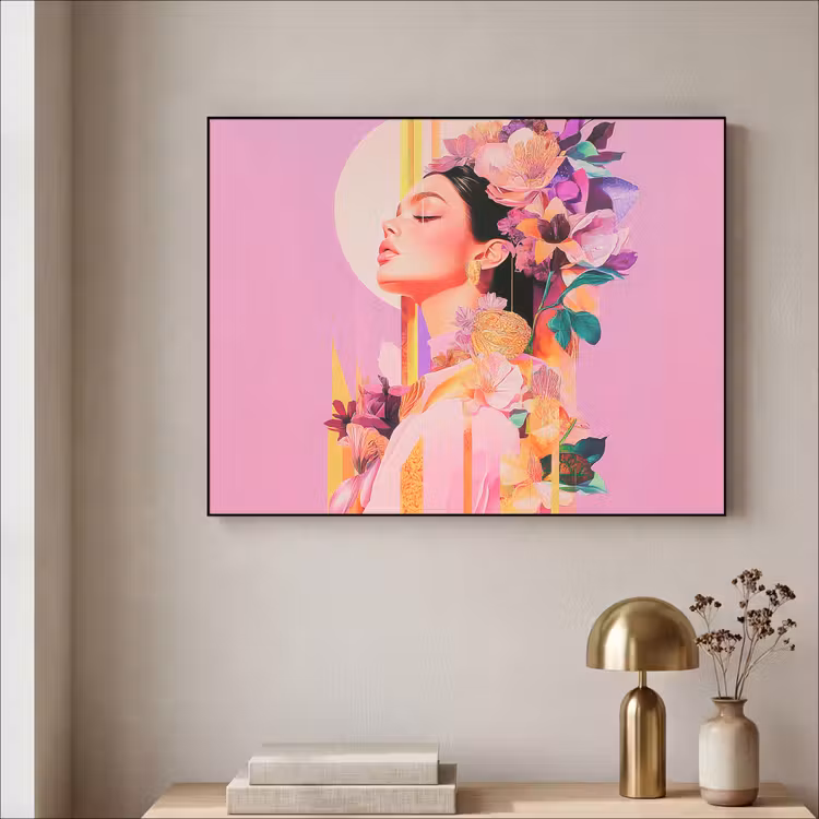 Art Frame - Vrouw - Bloemen - Paars - Abstract — 3