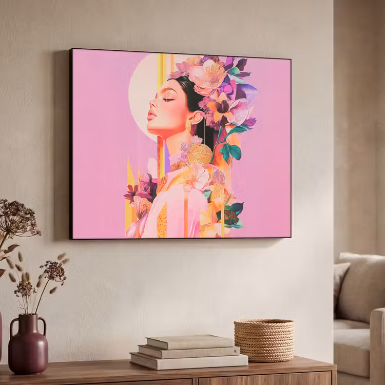 Art Frame - Vrouw - Bloemen - Paars - Abstract — 4