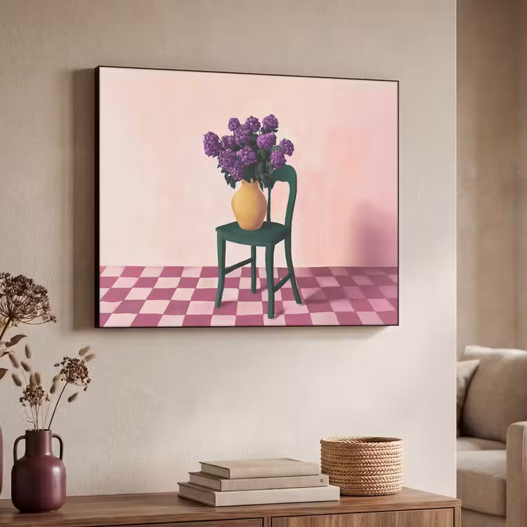Art Frame - Stoel - Vaas - Bloemen - Geblokt — 4