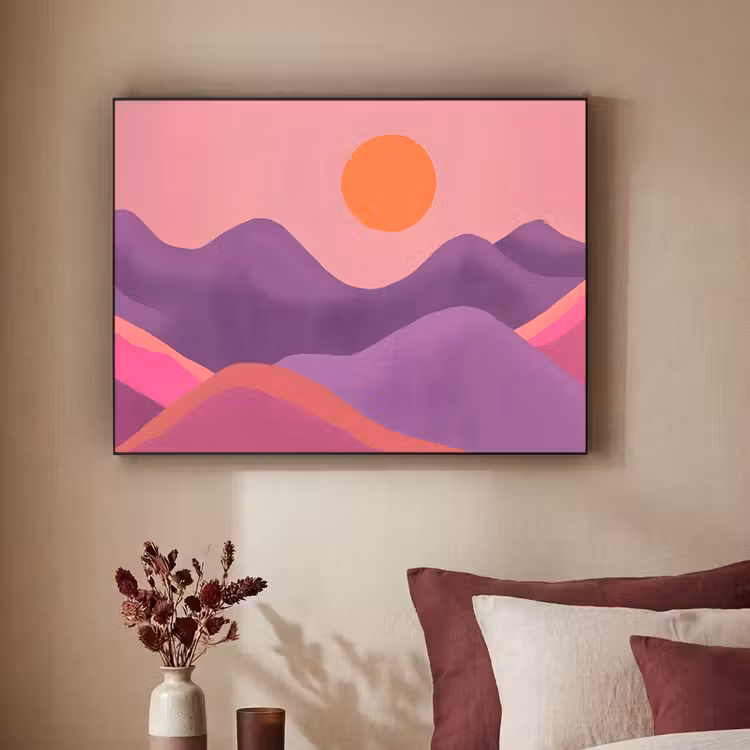 Art Frame - Zon - Heuvels - Paars - Abstract — 2