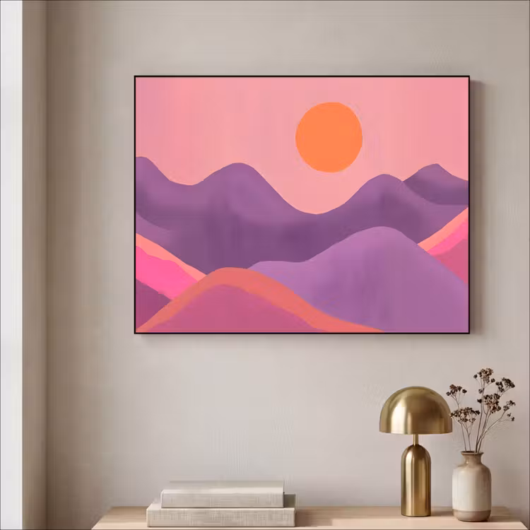 Art Frame - Zon - Heuvels - Paars - Abstract — 3