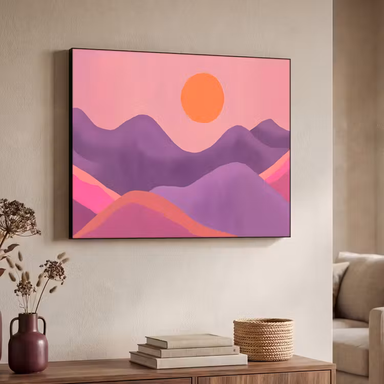 Art Frame - Zon - Heuvels - Paars - Abstract — 4