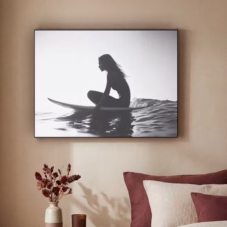 Art Frame - Silhouet - Vrouw - Surfplank - Water — 2