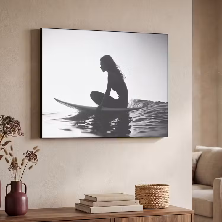 Art Frame - Silhouet - Vrouw - Surfplank - Water — 4