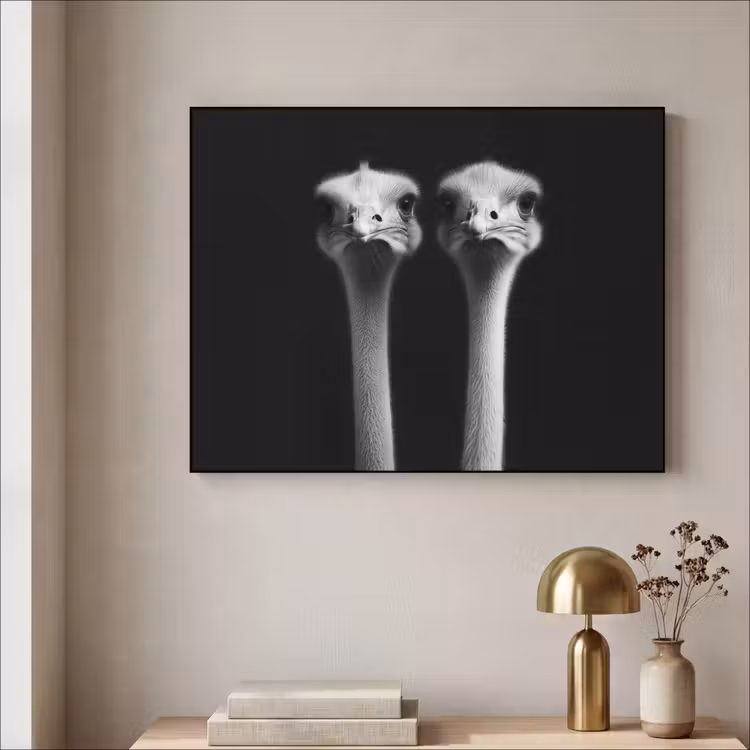 Art Frame - Struisvogels - Halzen - Zwart - Minimalistisch — 3