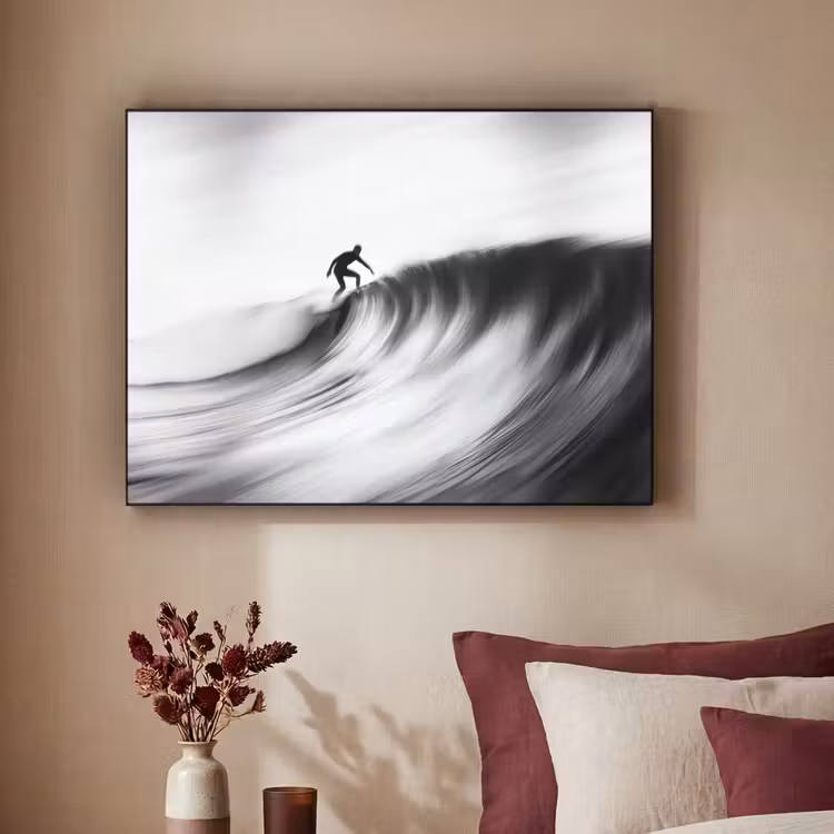 Art Frame - Surfer - Golf - Vervaagd - Zwart — 2