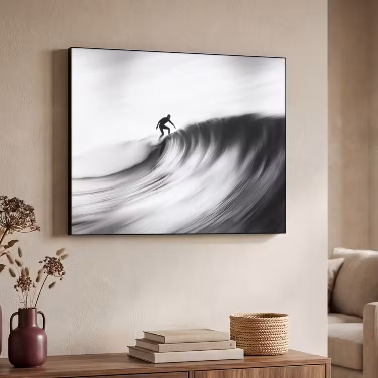 Art Frame - Surfer - Golf - Vervaagd - Zwart — 4