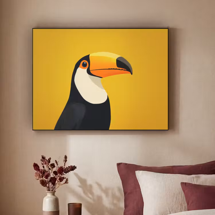 Art Frame - Toekan - Minimalistisch - Snavel - Oranje — 2