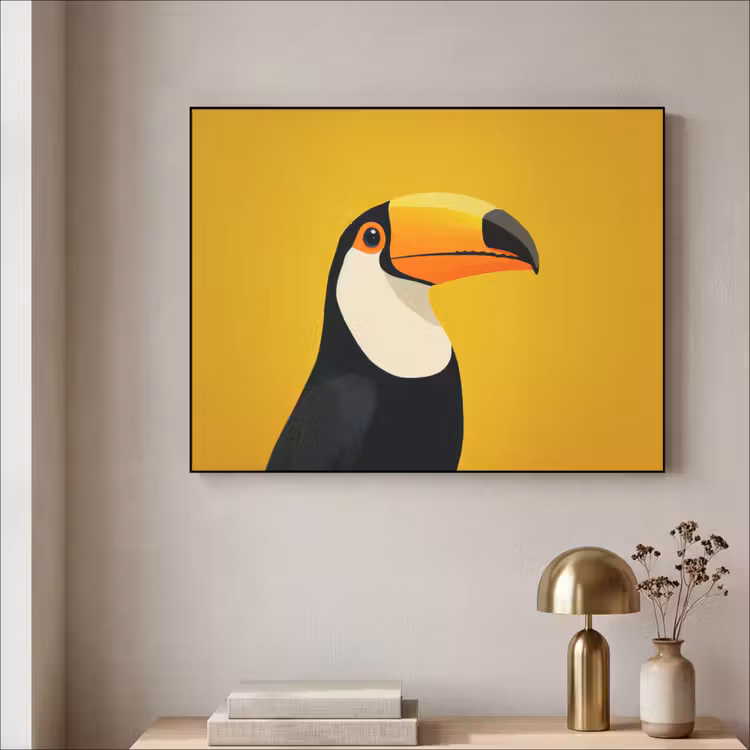 Art Frame - Toekan - Minimalistisch - Snavel - Oranje — 3