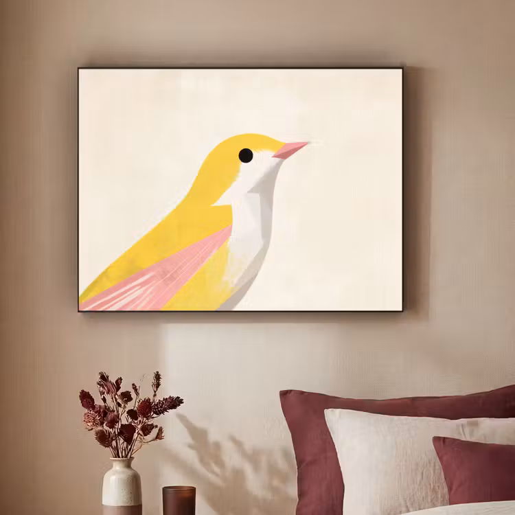 Art Frame - Vogel - Minimalistisch - Geel — 2