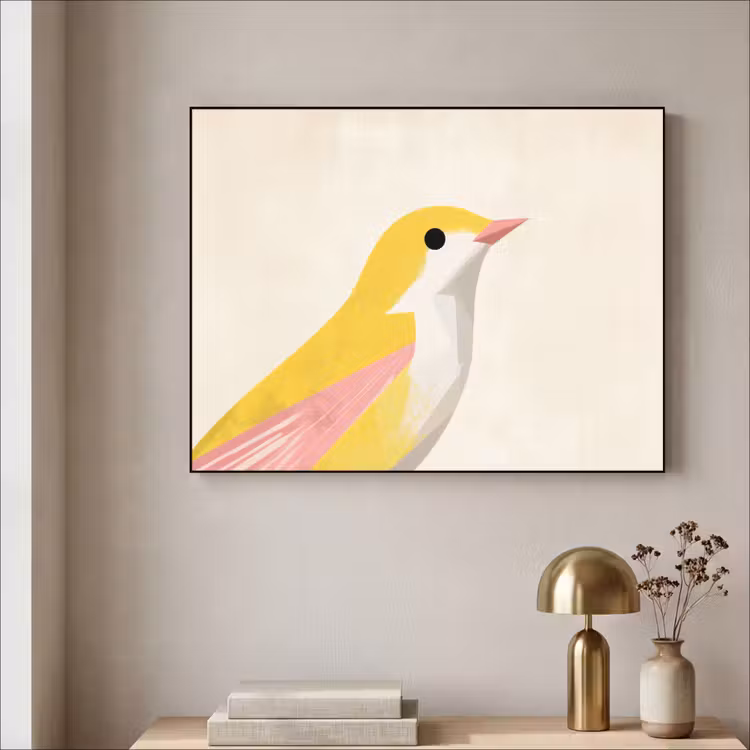Art Frame - Vogel - Minimalistisch - Geel — 3