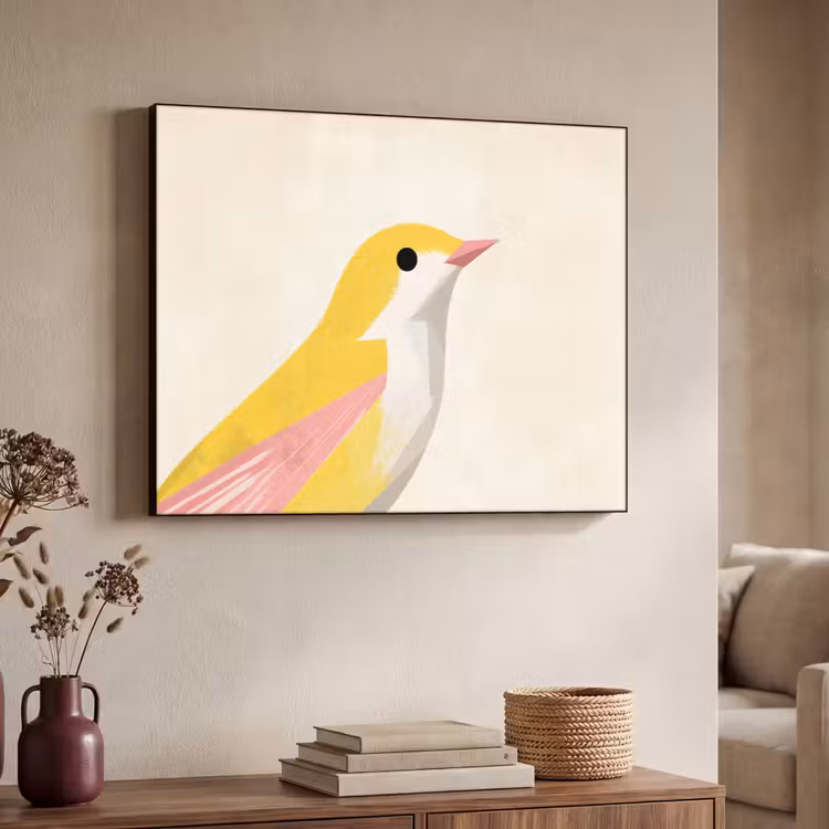 Art Frame - Vogel - Minimalistisch - Geel — 4