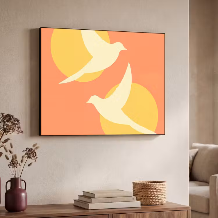 Art Frame - Vogels - Cirkels - Geel — 4