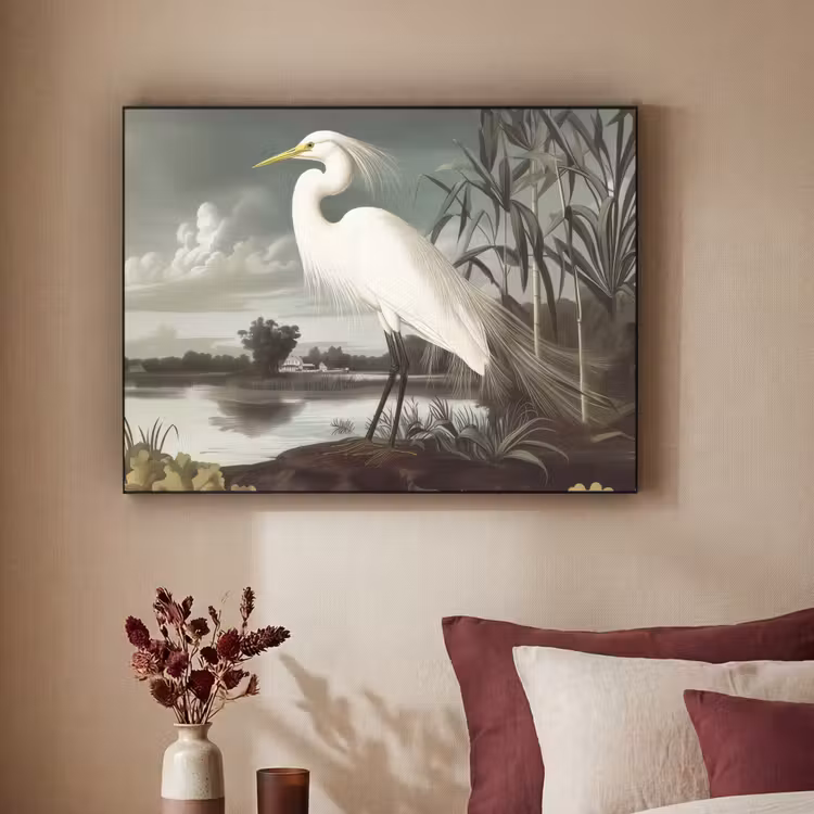 Art Frame - Reiger - Planten - Wolken - Wit — 2