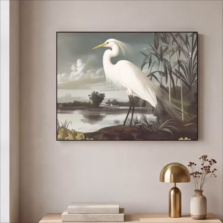 Art Frame - Reiger - Planten - Wolken - Wit — 3
