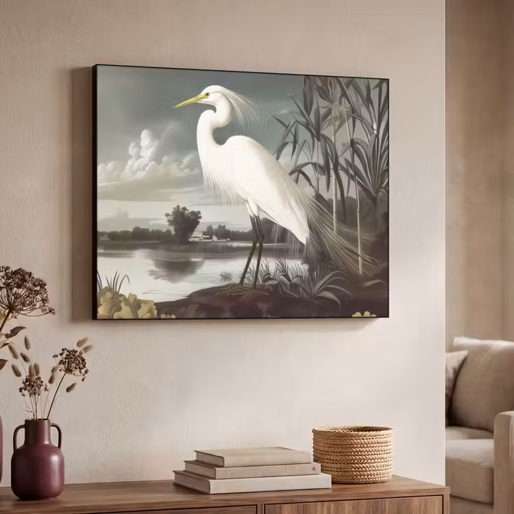 Art Frame - Reiger - Planten - Wolken - Wit — 4