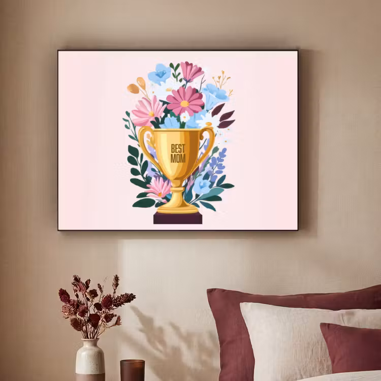 Art Frame - Trofee - Best Mom - Bloemen - Kleurrijk — 2