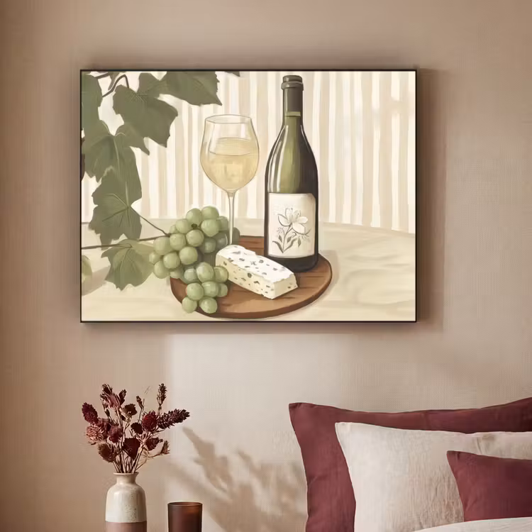 Art Frame - Wijn - Druiven - Kaas - Bladeren — 2