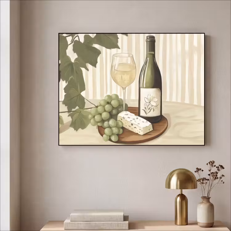 Art Frame - Wijn - Druiven - Kaas - Bladeren — 3