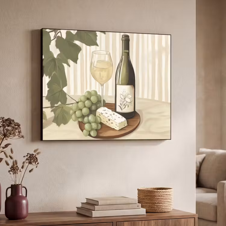 Art Frame - Wijn - Druiven - Kaas - Bladeren — 4