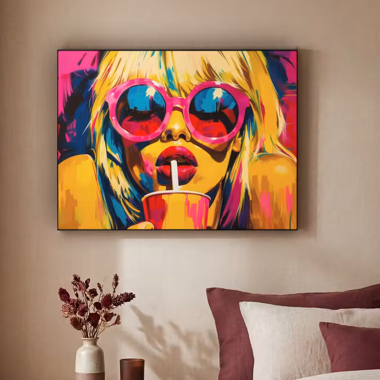 Art Frame - Zonnebril - Roze - Vrouw - Rietje — 2
