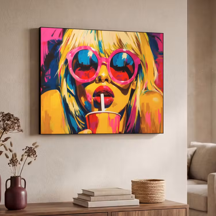 Art Frame - Zonnebril - Roze - Vrouw - Rietje — 4
