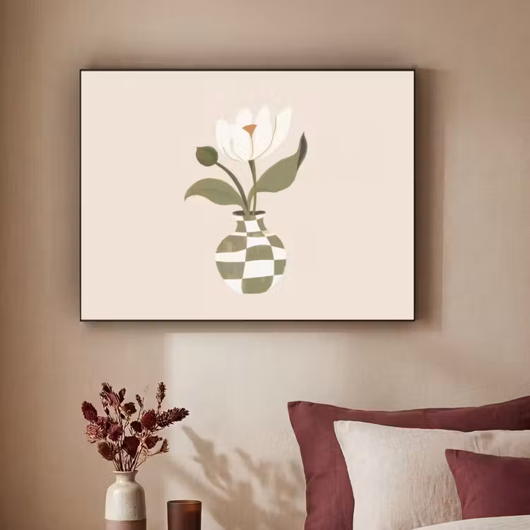 Art Frame - Vaas - Geruit - Bloem - Groen — 2
