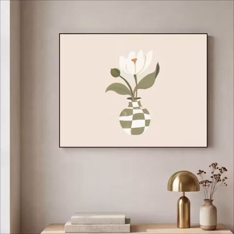 Art Frame - Vaas - Geruit - Bloem - Groen — 3