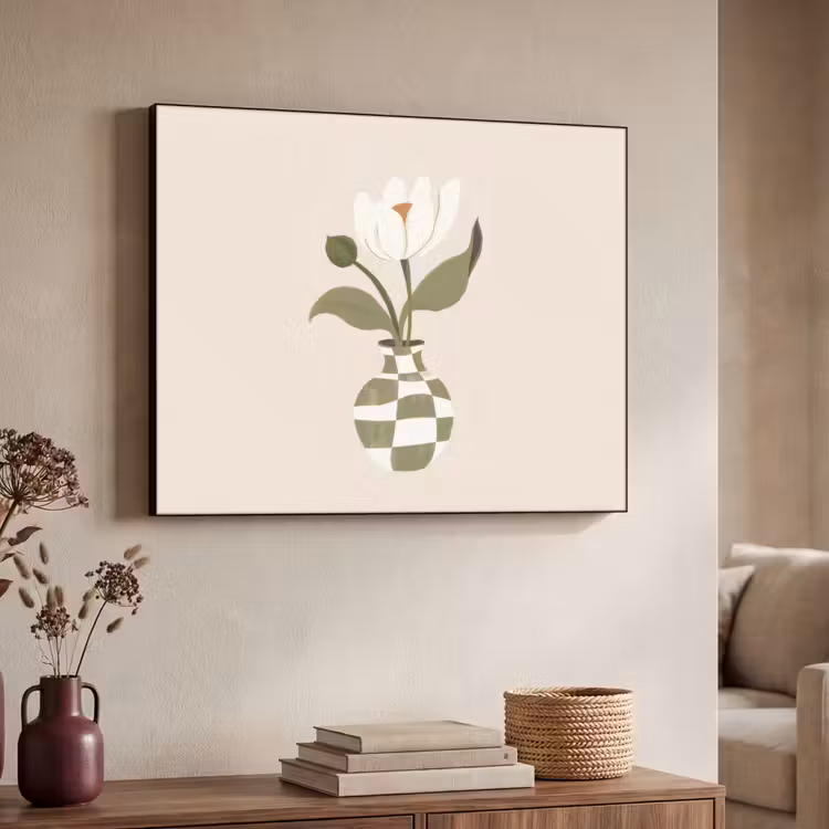 Art Frame - Vaas - Geruit - Bloem - Groen — 4