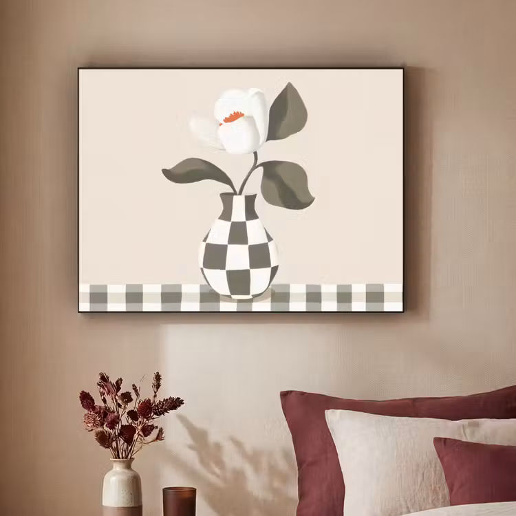 Art Frame - Vaas - Geruit - Groen - Bloem — 2