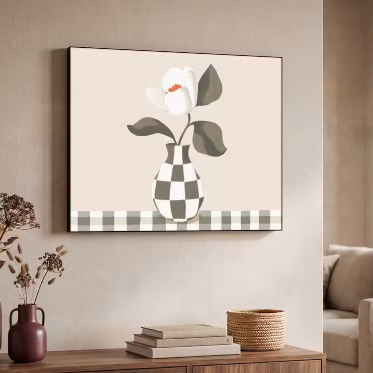 Art Frame - Vaas - Geruit - Groen - Bloem — 4