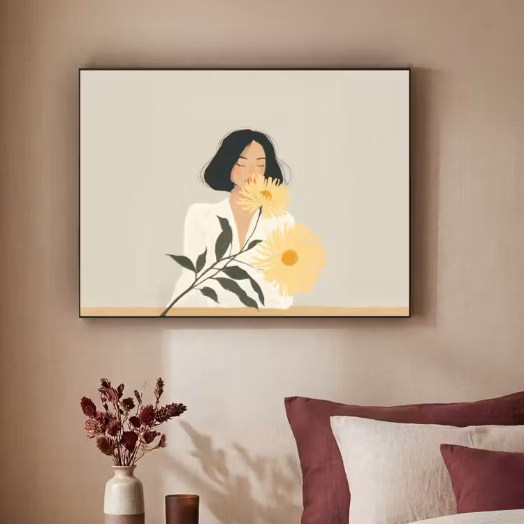 Art Frame - Vrouw - Bloem - Geel - Minimalistisch — 2