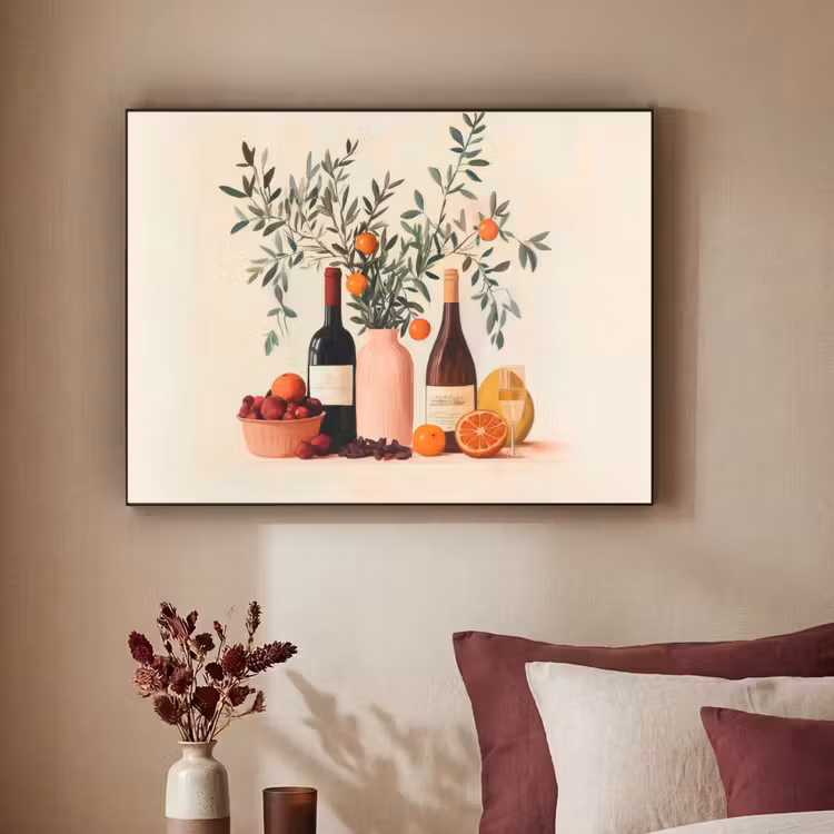 Art Frame - Wijnflessen - Takken - Sinaasappels — 2