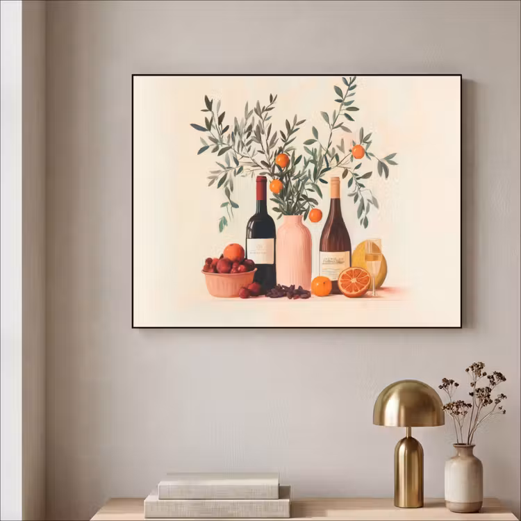 Art Frame - Wijnflessen - Takken - Sinaasappels — 3