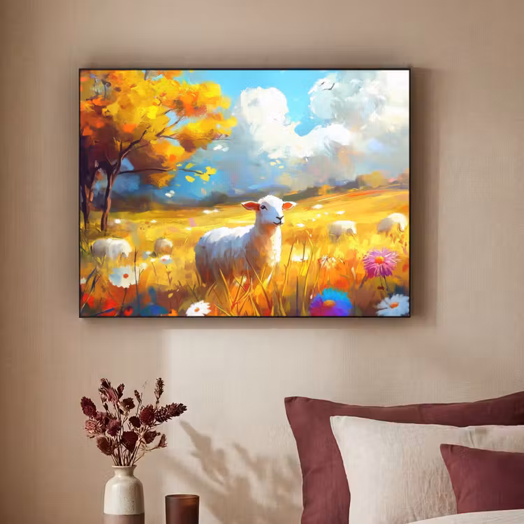 Art Frame - Schaap - Weide - Bloemen — 2