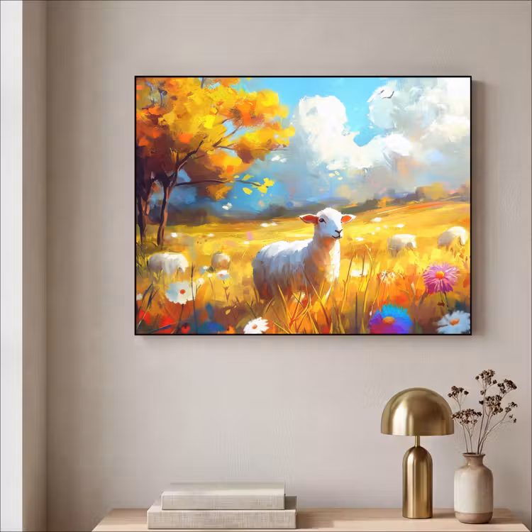 Art Frame - Schaap - Weide - Bloemen — 3