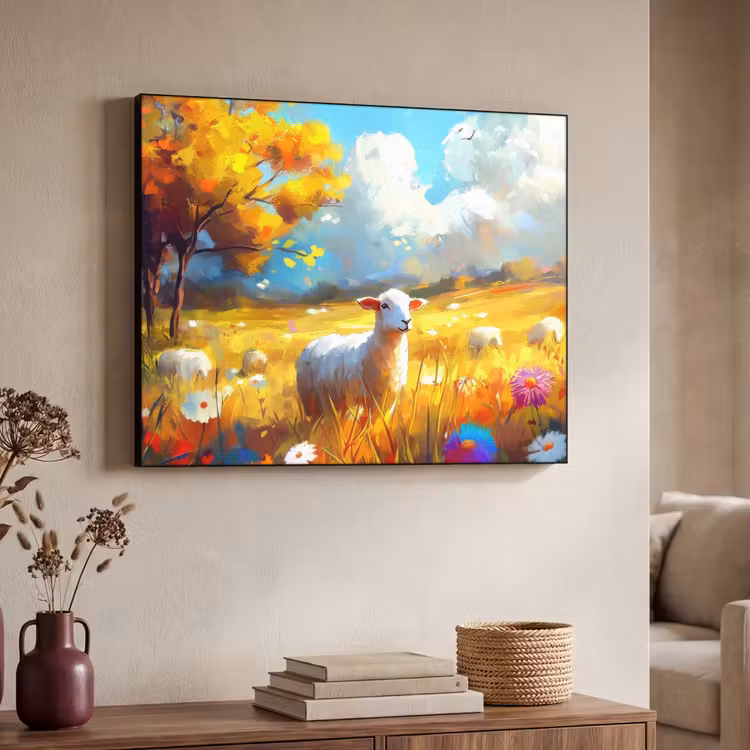 Art Frame - Schaap - Weide - Bloemen — 4