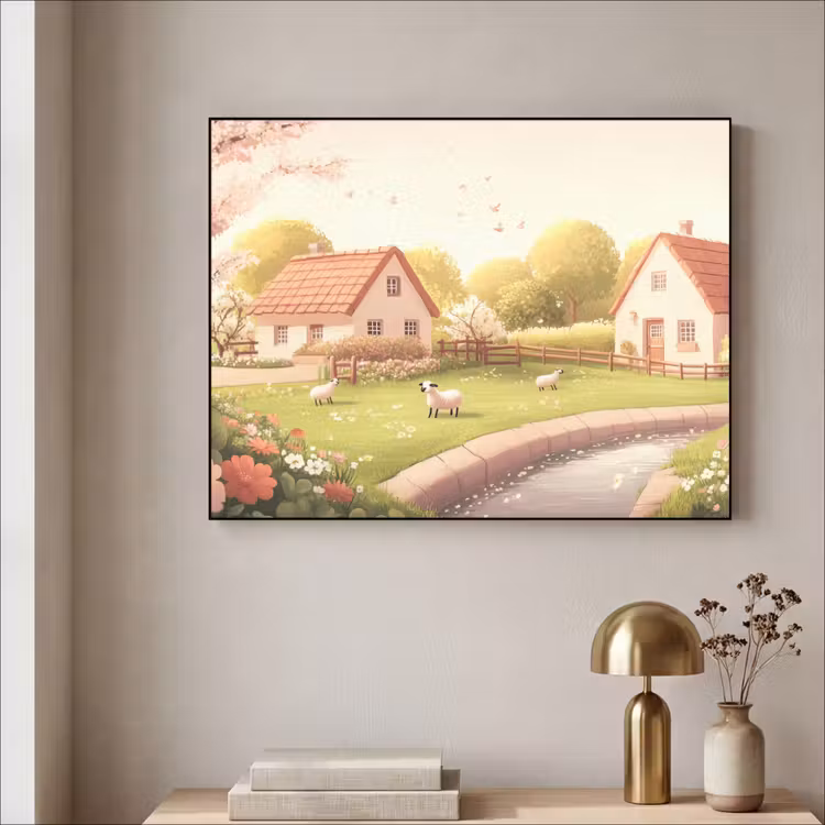 Art Frame - Schapen - Huisje - Platteland — 3