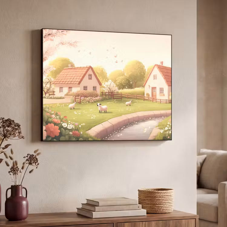 Art Frame - Schapen - Huisje - Platteland — 4
